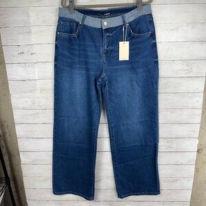 Flamingals Straight Leg Two Tone Jeans